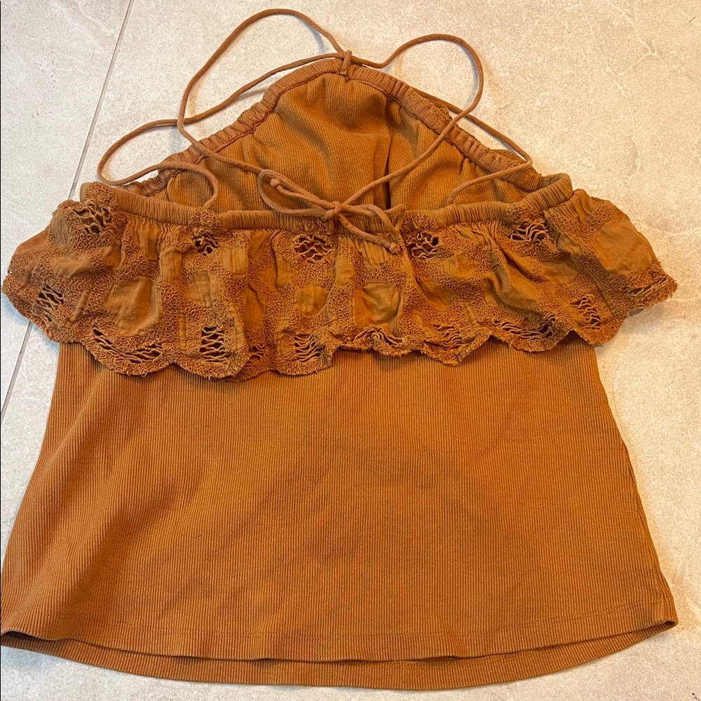 Anthropologie Tan Lace Trim Camisole - Picture 3 of 7